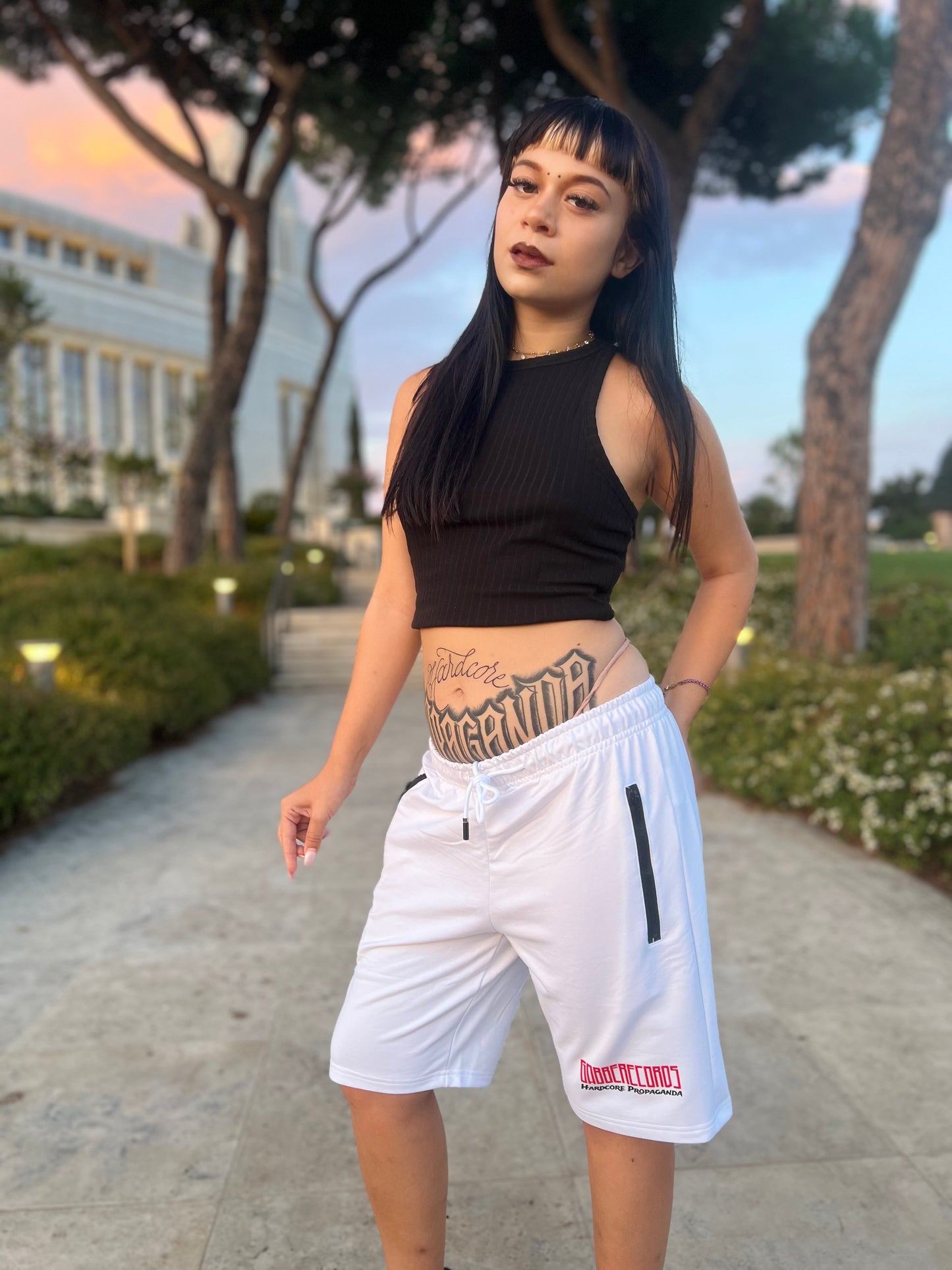 GABBERECORDS Hardcore Propaganda White Shorts