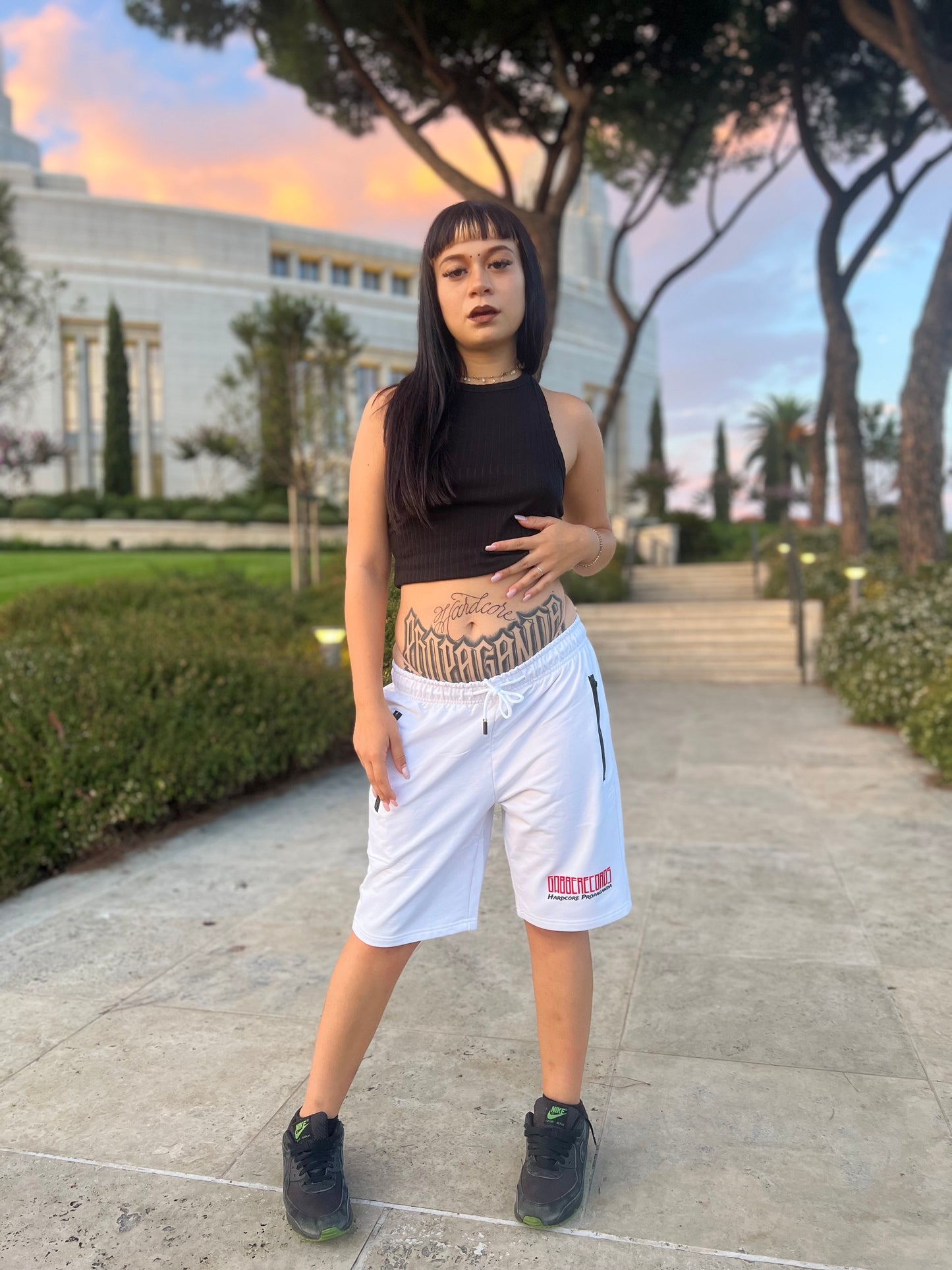 GABBERECORDS Hardcore Propaganda White Shorts