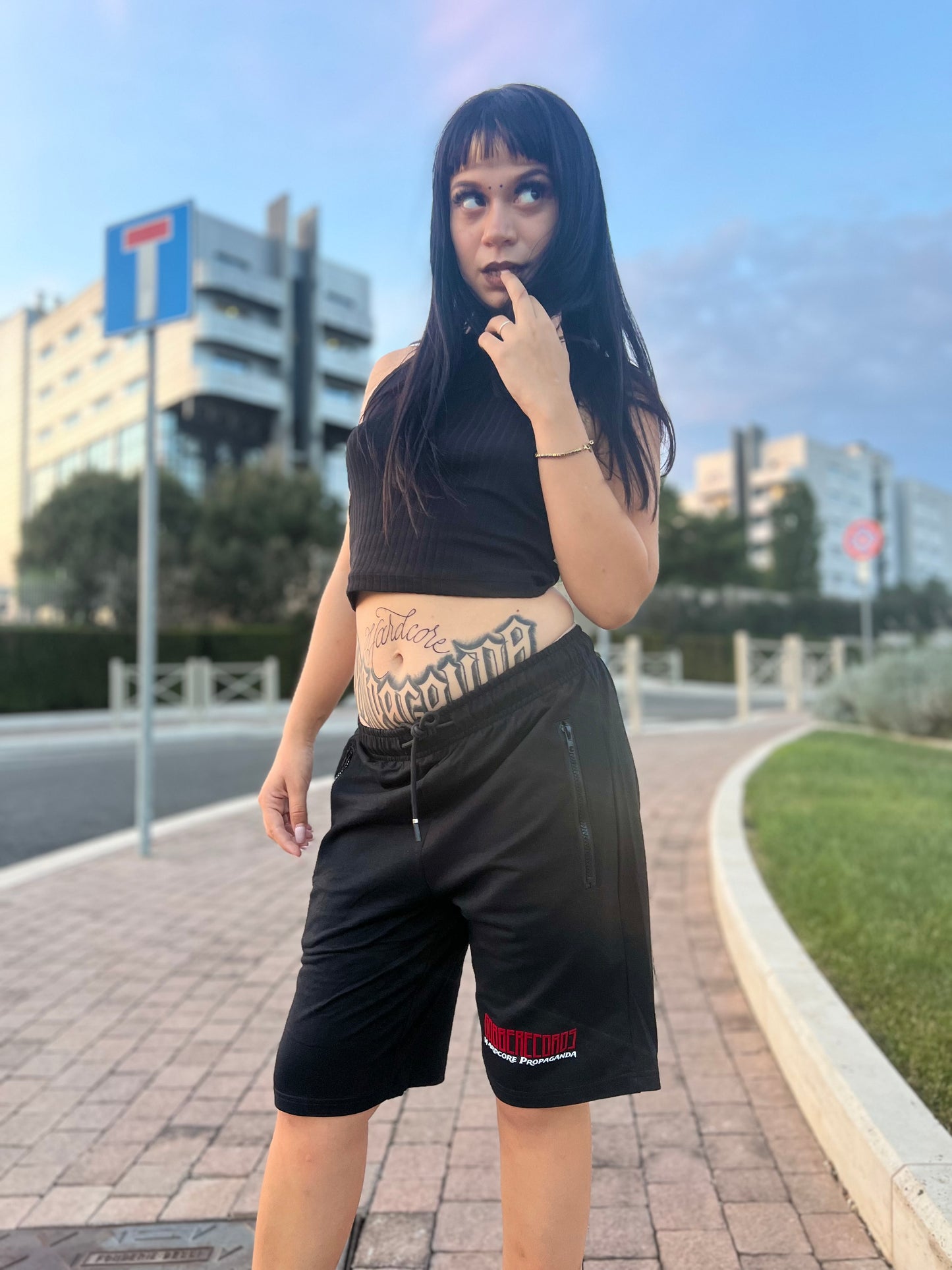 GABBERECORDS Hardcore Propaganda Black Shorts