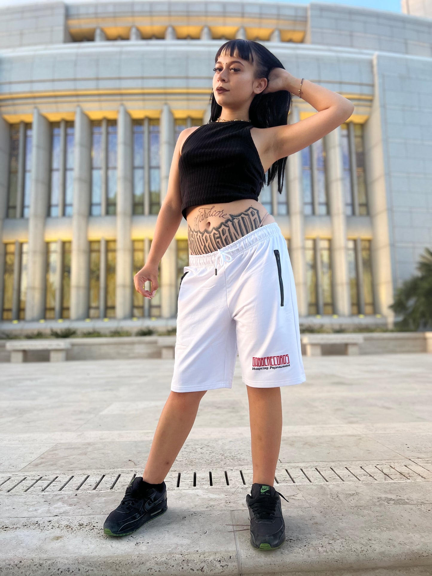 GABBERECORDS Hardcore Propaganda White Shorts