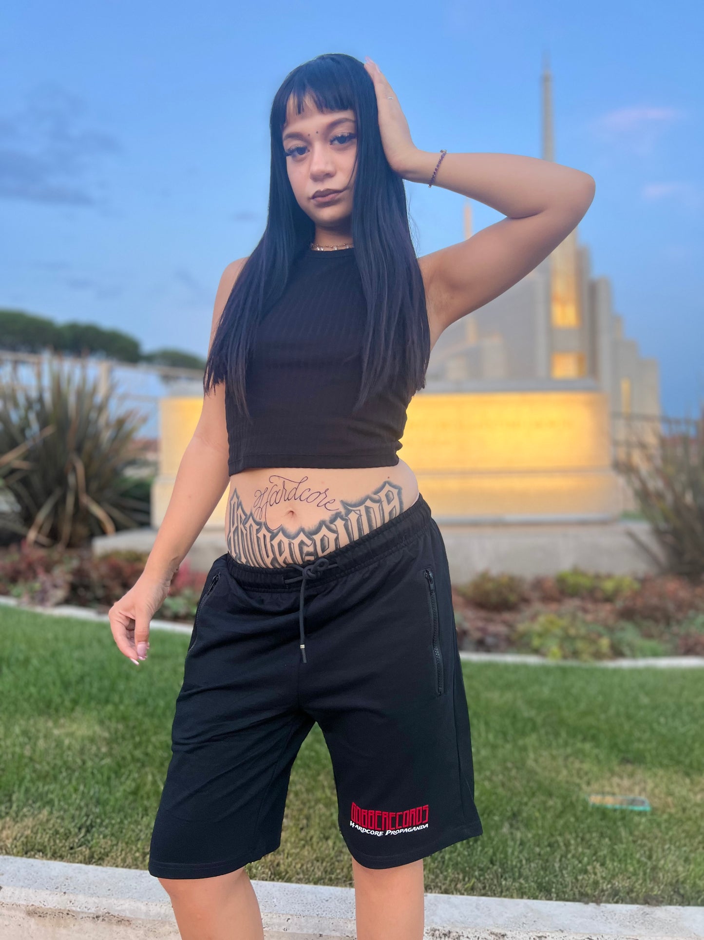 GABBERECORDS Hardcore Propaganda Black Shorts