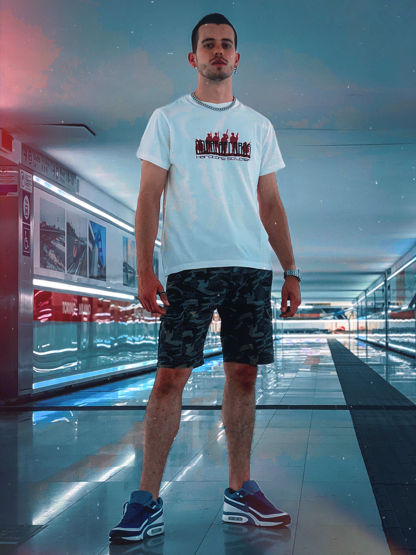 White T-Shirt Hardcore Soldier