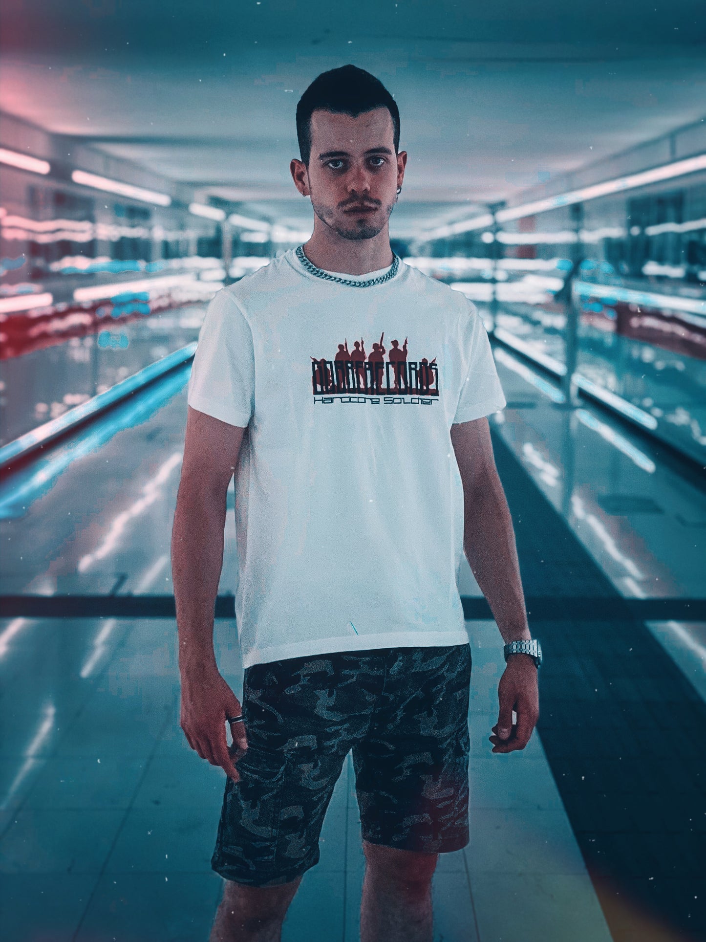 White T-Shirt Hardcore Soldier